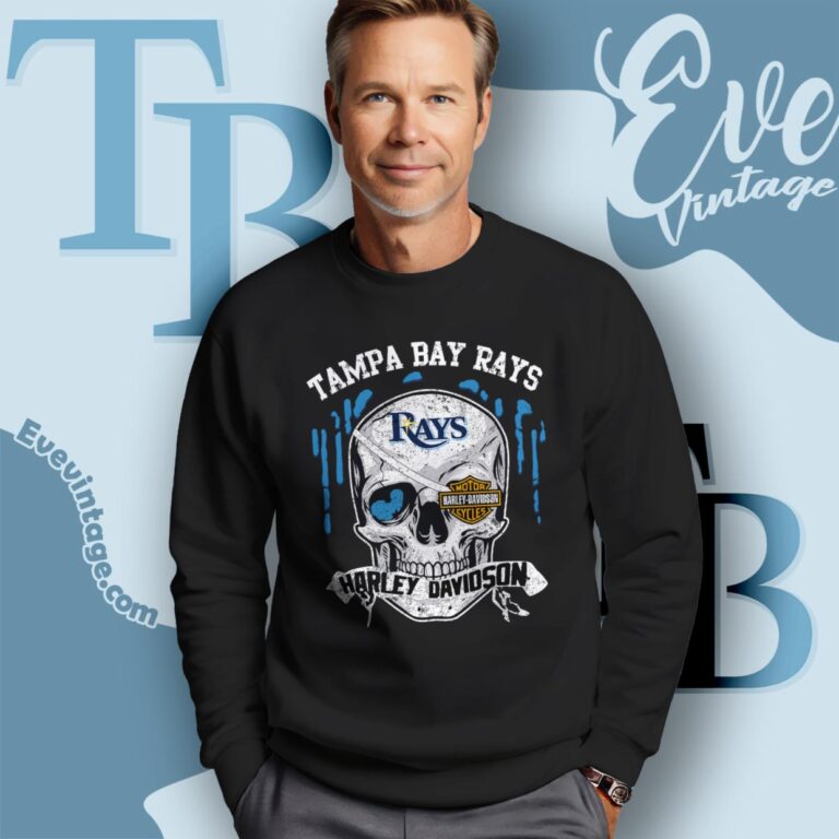 Tampa Bay Rays Harley Davidson Skull Sweatshirt Tampa Bay Rays Harley Davidson Skull Sweatshirt