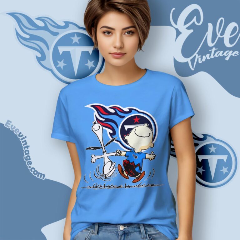 Tennessee Titans Charlie Brown Snoopy Happy Dancing Shirt Women T Shirt Tennessee Titans Charlie Brown Snoopy Happy Dancing Shirt Women T Shirt
