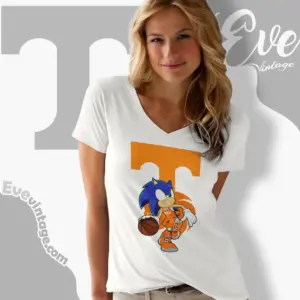 Tennessee Volunteers Sonic The Hedgehog Basketball V Neck TShirt