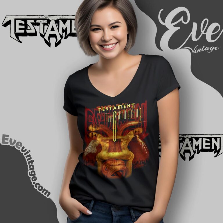 Testament The Gathering Shirt Serpent Embrace Edition V Neck TShirt Testament The Gathering Shirt Serpent Embrace Edition V Neck TShirt