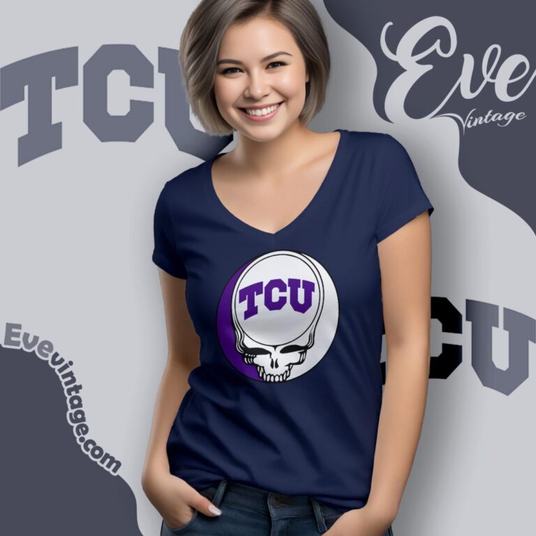 Texas Christian University Steal Your Face Grateful Dead Shirt V Neck TShirt Texas Christian University Steal Your Face Grateful Dead Shirt V Neck TShirt