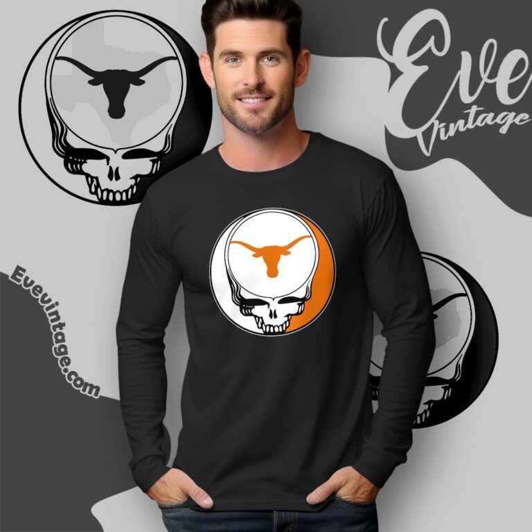 Texas Longhorns Steal Your Face Stealie Shirt Long Sleeve Tee Texas Longhorns Steal Your Face Stealie Shirt Long Sleeve Tee
