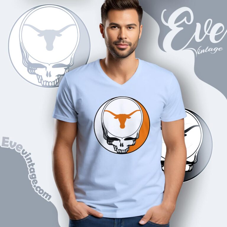 Texas Longhorns Steal Your Face Stealie Shirt V Neck TShirt Texas Longhorns Steal Your Face Stealie Shirt V Neck TShirt