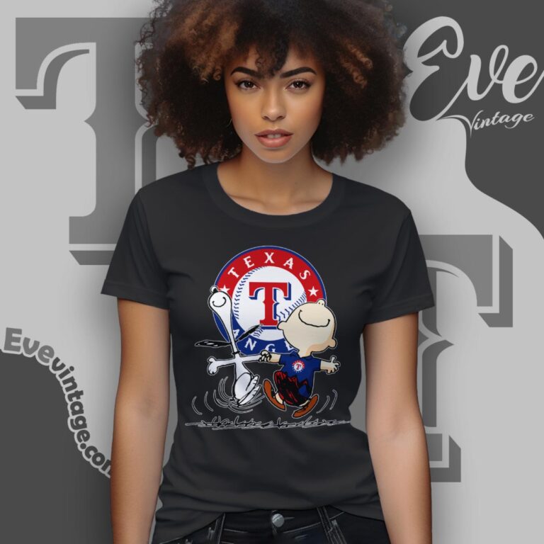 Texas Rangers Charlie Brown Snoopy Happy Dancing Shirt Women T Shirt Texas Rangers Charlie Brown Snoopy Happy Dancing Shirt Women T Shirt
