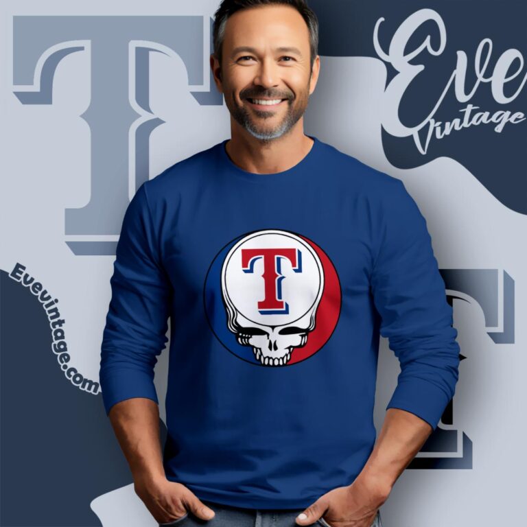 Texas Rangers Steal Your Face Grateful Dead Shirt Long Sleeve Tee Texas Rangers Steal Your Face Grateful Dead Shirt Long Sleeve Tee