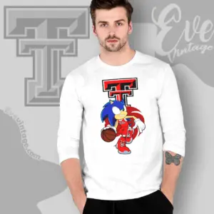 Texas Tech Red Raiders Sonic The Hedgehog Basketball Long Sleeve Tee
