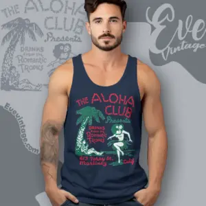 The Aloha Club Shirt Martinez Tiki Bar Tank Top Racerback