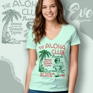 The Aloha Club Shirt Martinez Tiki Bar V Neck TShirt