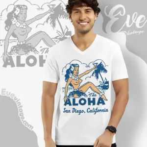 The Aloha Shirt San Diego Tiki Bar V Neck TShirt