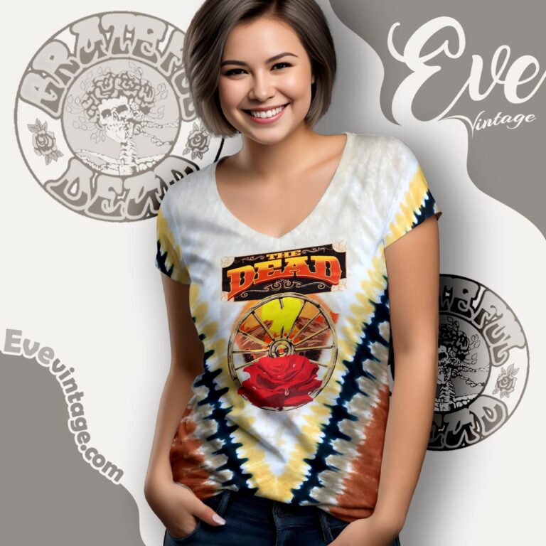 The Dead Red Rocks 2004 Colorado Tie dye V Neck TShirt The Dead Red Rocks 2004 Colorado Tie dye V Neck TShirt