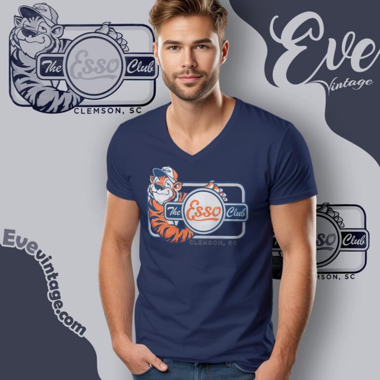 The Esso Club Clemson South Carolina Dive Bar V Neck TShirt The Esso Club Clemson South Carolina Dive Bar V Neck TShirt