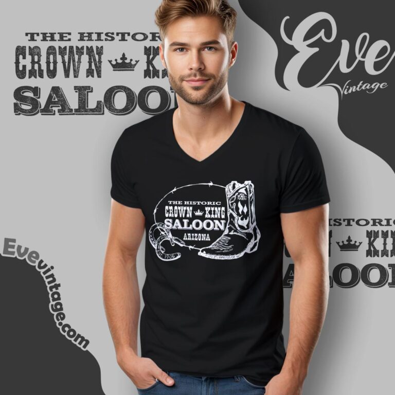 The Historic Crown King Saloon Logo Shirt V neck The Historic Crown King Saloon Logo Shirt V neck