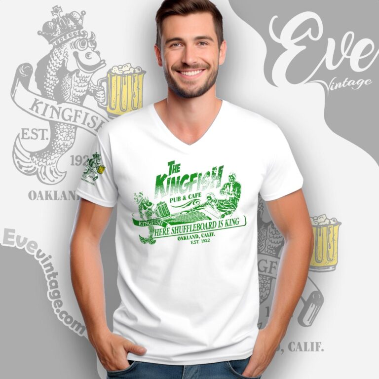 The Kingfish Pub Cafe Shirt Here Shuffleboard Is King V Neck TShirt The Kingfish Pub Cafe Shirt Here Shuffleboard Is King V Neck TShirt