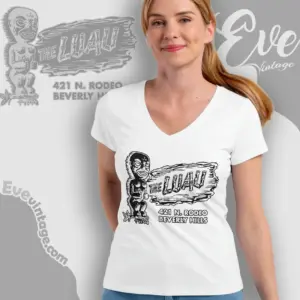 The Luau Shirt Beverly Hills Ca Tiki Bar V Neck TShirt