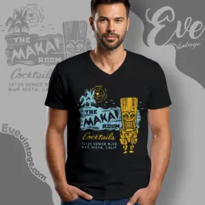 The Makai Room Shirt Los Angeles Tiki Bar V Neck TShirt