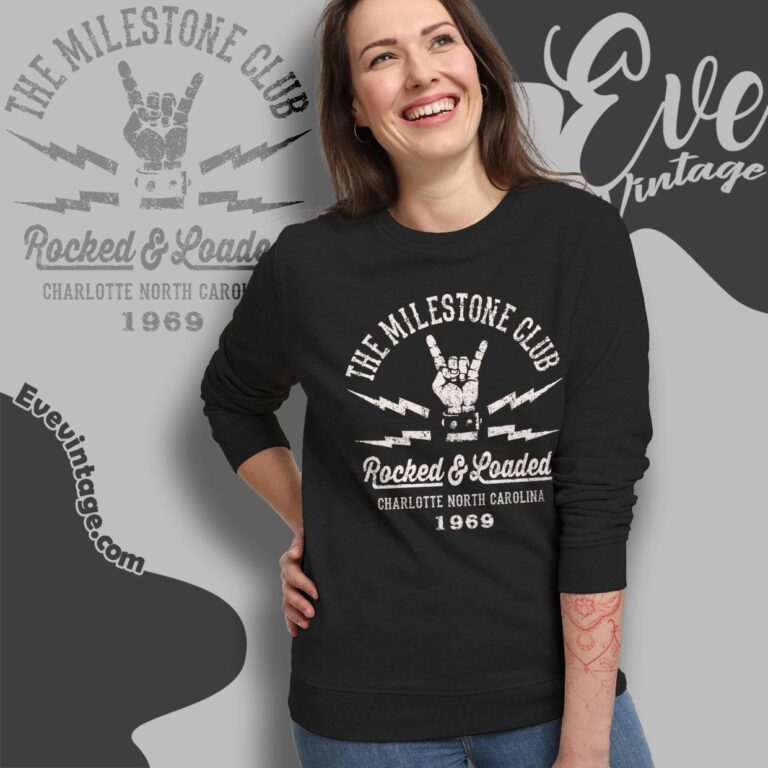 The Milestone Club Charlotte Carolina Dive Bar Sweatshirt The Milestone Club Charlotte Carolina Dive Bar Sweatshirt