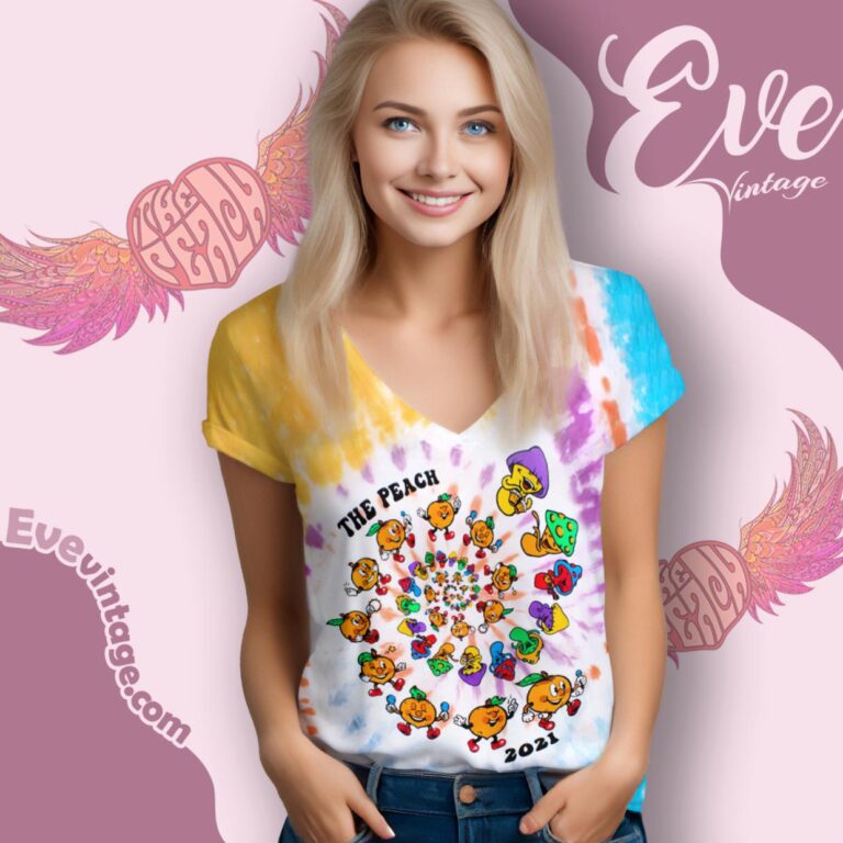 The Peach 2001 Shirt Montage Mountain Music Festival V Neck TShirt The Peach 2001 Shirt Montage Mountain Music Festival V Neck TShirt