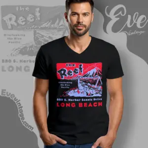 The Reef Shirt Long Beach Tiki Bar V Neck TShirt