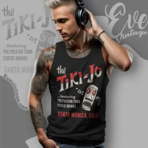 The Tiki jo Shirt Santa Monica Ca Tiki Bar Tank Top Racerback