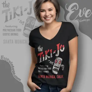 The Tiki jo Shirt Santa Monica Ca Tiki Bar V Neck TShirt