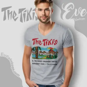 The Tikis Shirt Monterey Park Tiki Bar V Neck TShirt