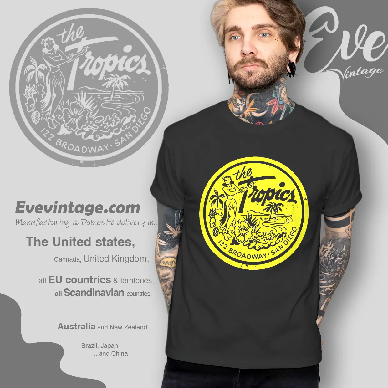 The Tropics Bar Shirt San Diego Ca Tiki Bar T shirt The Tropics Bar Shirt San Diego Ca Tiki Bar T shirt