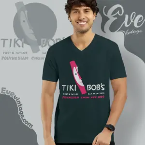 Tiki Bobs Shirt San Francisco Tiki Bar V Neck TShirt