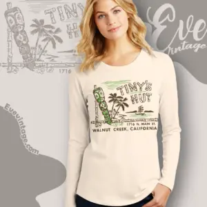 Tinys Hut Walnut Creek Tiki Bar Long Sleeve Tee