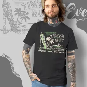 Tinys Hut Walnut Creek Tiki Bar T shirt