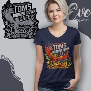 Tom's Burned Down Cafe Shirt Wisconsin Dive Bar V Neck TShirt