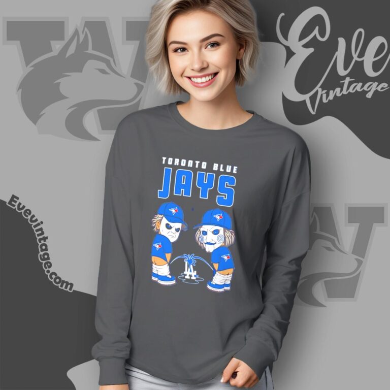 Toronto Blue Jays Peeing Los Angeles Dodgers Shirt Long Sleeve Tee Toronto Blue Jays Peeing Los Angeles Dodgers Shirt Long Sleeve Tee