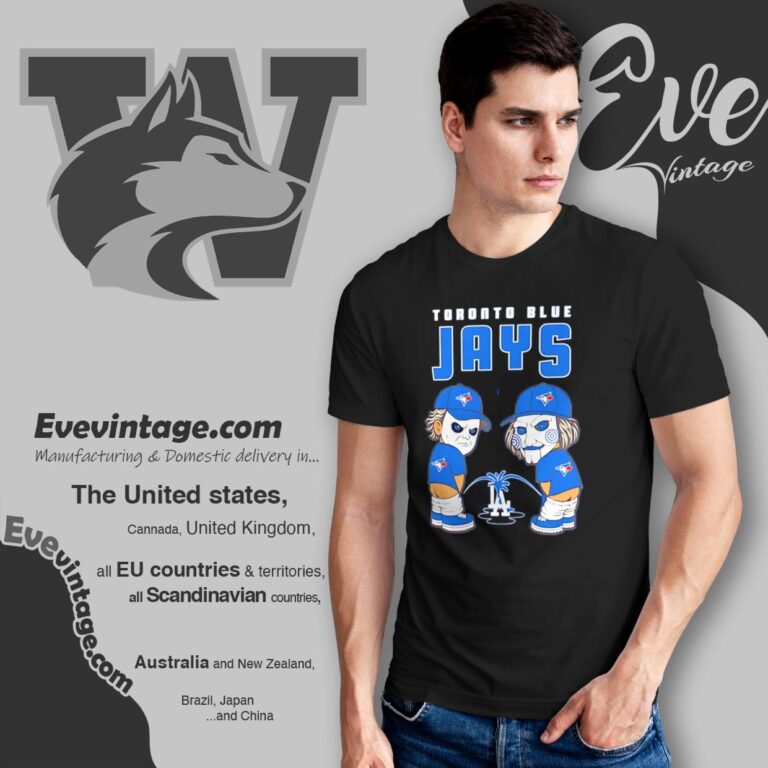 Toronto Blue Jays Peeing Los Angeles Dodgers Shirt T shirt Toronto Blue Jays Peeing Los Angeles Dodgers Shirt T shirt