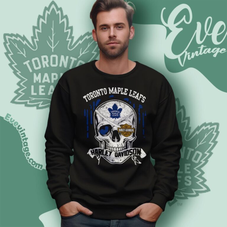 Toronto Maple Leafs Harley Davidson Skull Shirt Sweatshirt Toronto Maple Leafs Harley Davidson Skull Shirt Sweatshirt