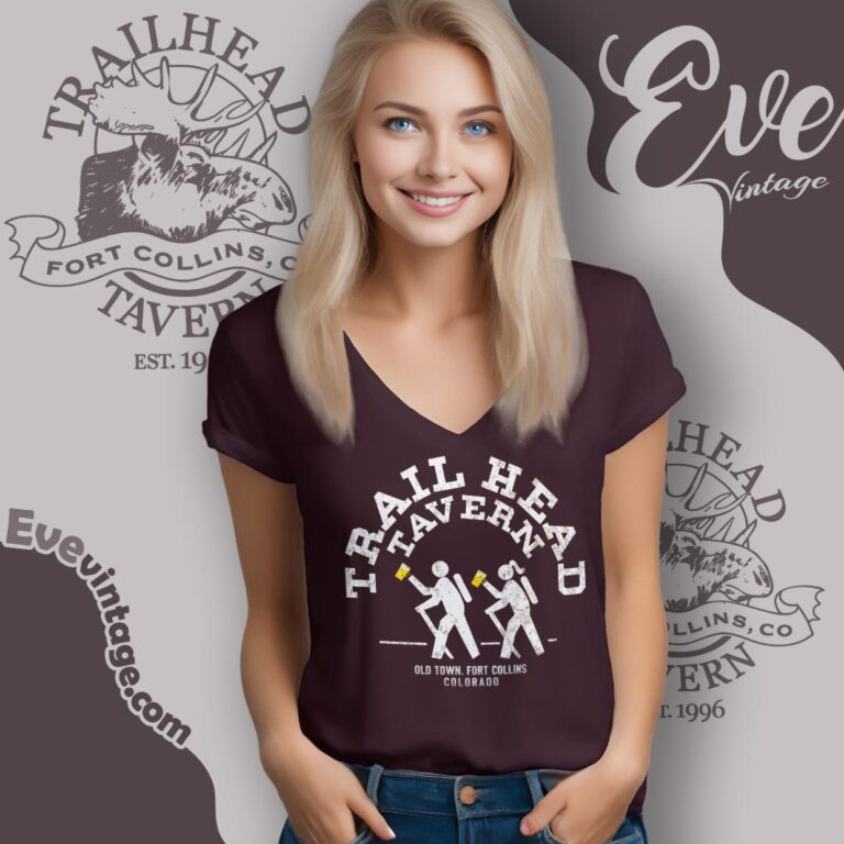 Trailhead Tavern Shirt Colorado Dive Bar V Neck TShirt Trailhead Tavern Shirt Colorado Dive Bar V Neck TShirt