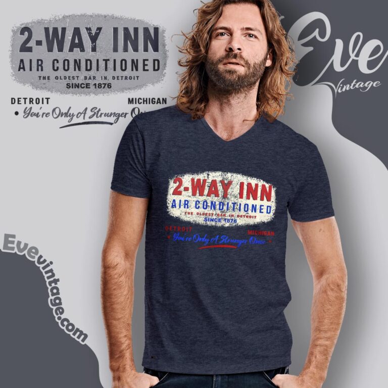 Two Way Inn Shirt Detroit Michigan Dive Bar V Neck TShirt Two Way Inn Shirt Detroit Michigan Dive Bar V Neck TShirt