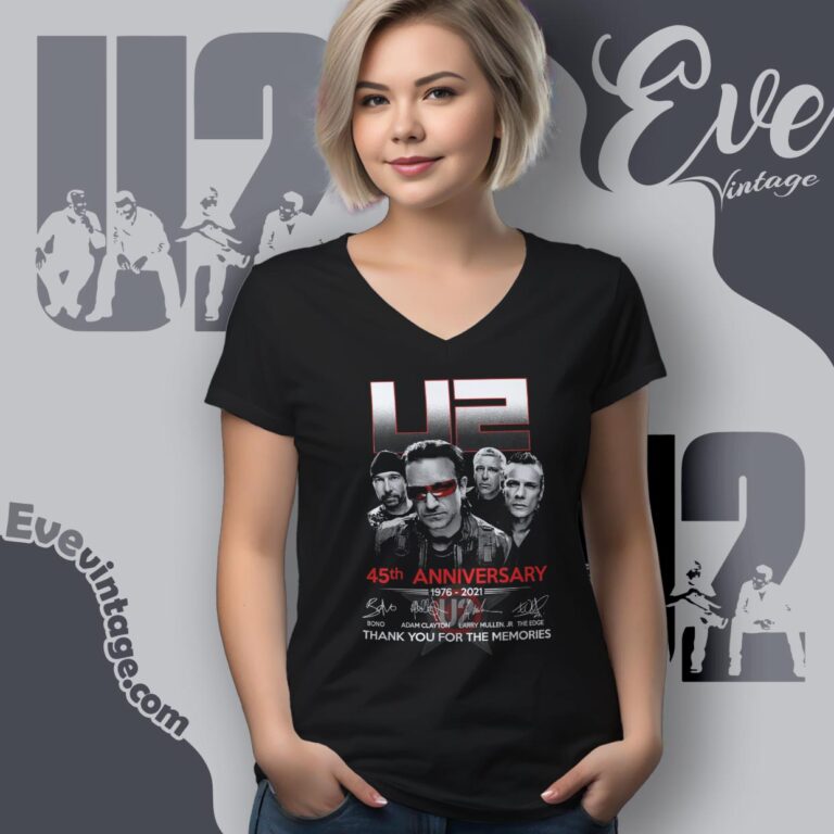 U2 45th Anniversary 1976 2021 Shirt V Neck TShirt U2 45th Anniversary 1976 2021 Shirt V Neck TShirt