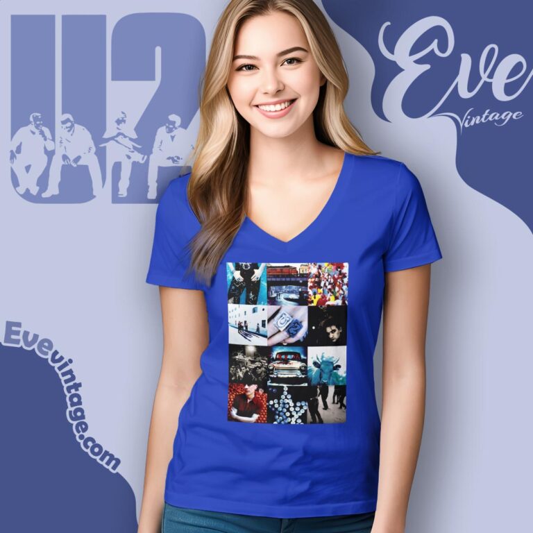U2 Achtung Baby Album Shirt V Neck TShirt U2 Achtung Baby Album Shirt V Neck TShirt
