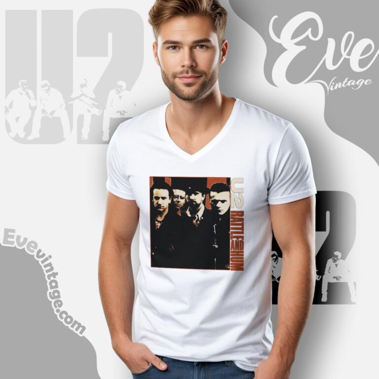 U2 Rattle And Hum Shirt V Neck TShirt U2 Rattle And Hum Shirt V Neck TShirt