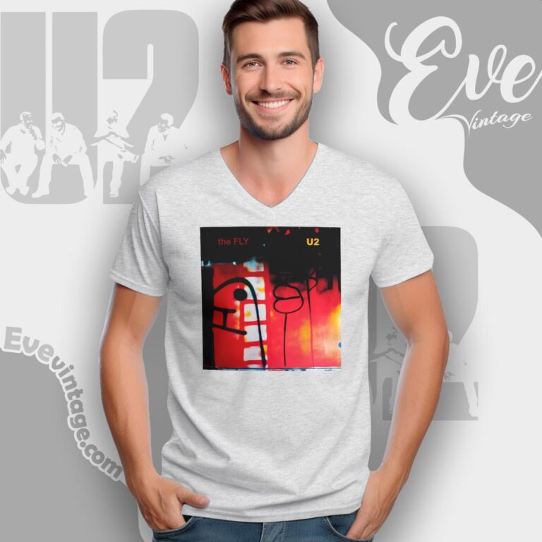U2 The Fly Album Shirt V Neck TShirt U2 The Fly Album Shirt V Neck TShirt