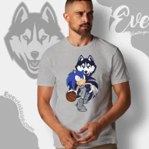Uconn Huskies Sonic The Hedgehog Basketball T shirt