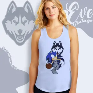 Uconn Huskies Sonic The Hedgehog Basketball Tank Top Racerback