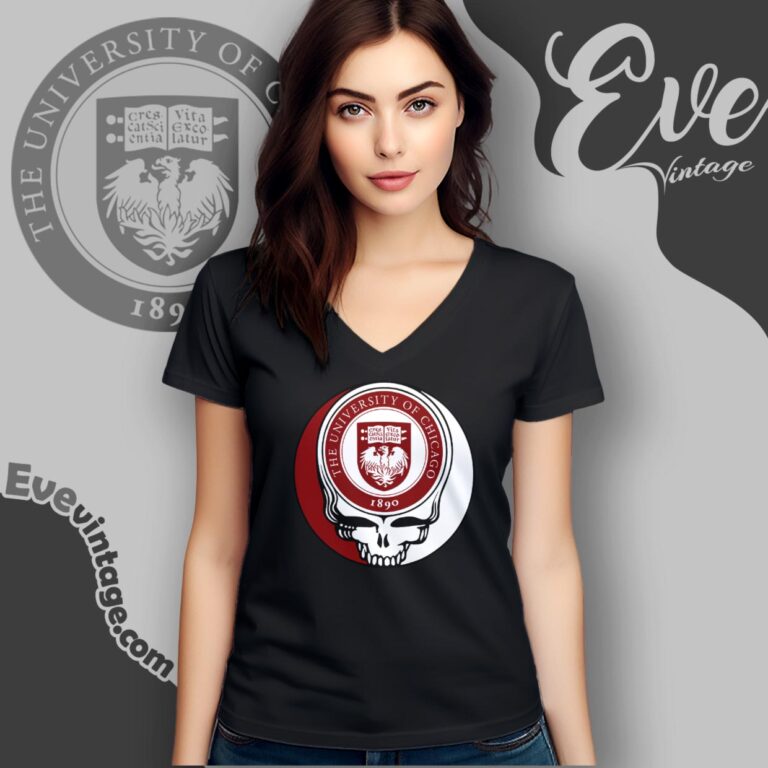 University Of Chicago Steal Your Face Grateful Dead Shirt V Neck TShirt University Of Chicago Steal Your Face Grateful Dead Shirt V Neck TShirt