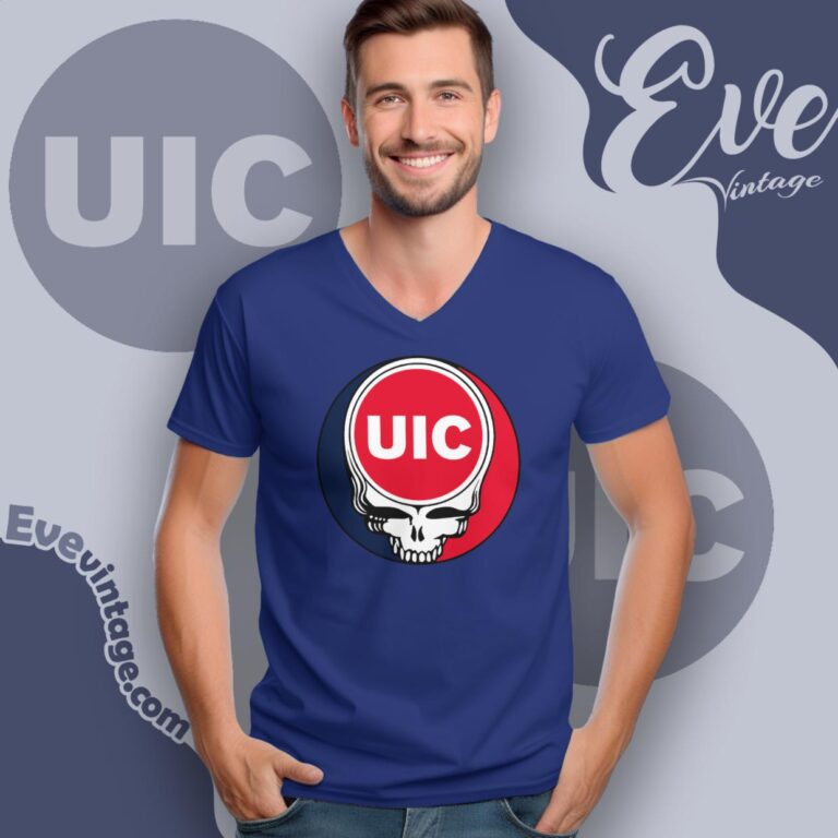 University Of Illinois Chicago Steal Your Face Grateful Dead Shirt V Neck TShirt University Of Illinois Chicago Steal Your Face Grateful Dead Shirt V Neck TShirt