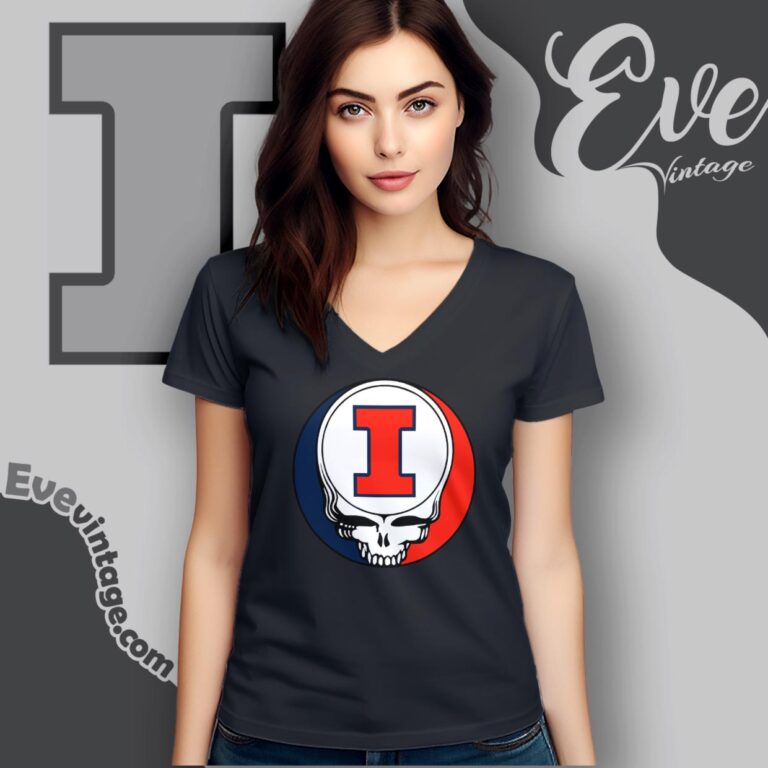 University Of Illinois Urbana Champaign Steal Your Face Grateful Dead Shirt V Neck TShirt University Of Illinois Urbana Champaign Steal Your Face Grateful Dead Shirt V Neck TShirt