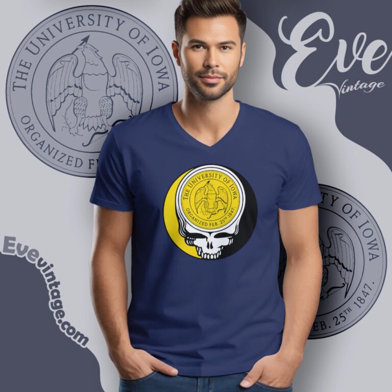 University Of Iowa Steal Your Face Grateful Dead Shirt V Neck TShirt University Of Iowa Steal Your Face Grateful Dead Shirt V Neck TShirt