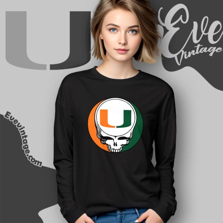 University Of Miami Steal Your Face Grateful Dead Shirt Long Sleeve Tee University Of Miami Steal Your Face Grateful Dead Shirt Long Sleeve Tee
