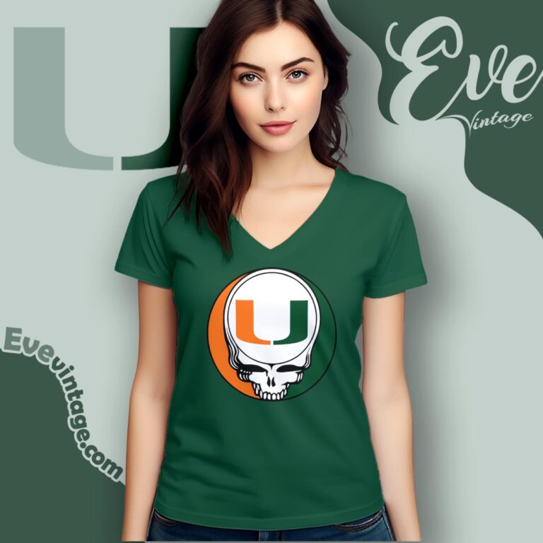 University Of Miami Steal Your Face Grateful Dead Shirt V Neck TShirt University Of Miami Steal Your Face Grateful Dead Shirt V Neck TShirt