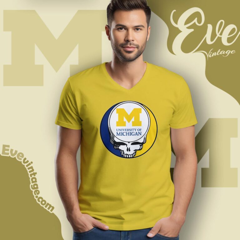University Of Michigan Ann Arbor Steal Your Face Grateful Dead Shirt V Neck TShirt University Of Michigan Ann Arbor Steal Your Face Grateful Dead Shirt V Neck TShirt