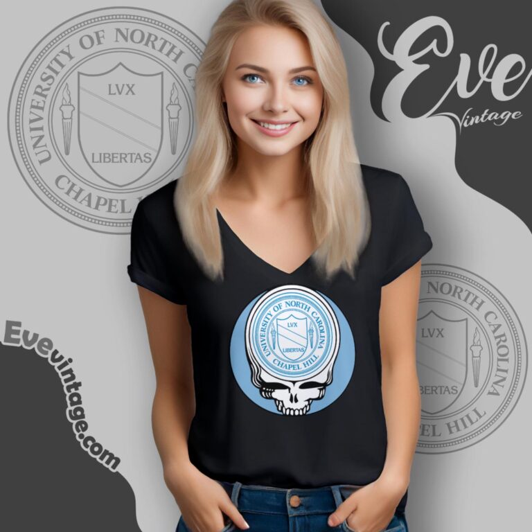 University Of North Carolina Chapel Hill Steal Your Face Grateful Dead Shirt V Neck TShirt University Of North Carolina Chapel Hill Steal Your Face Grateful Dead Shirt V Neck TShirt