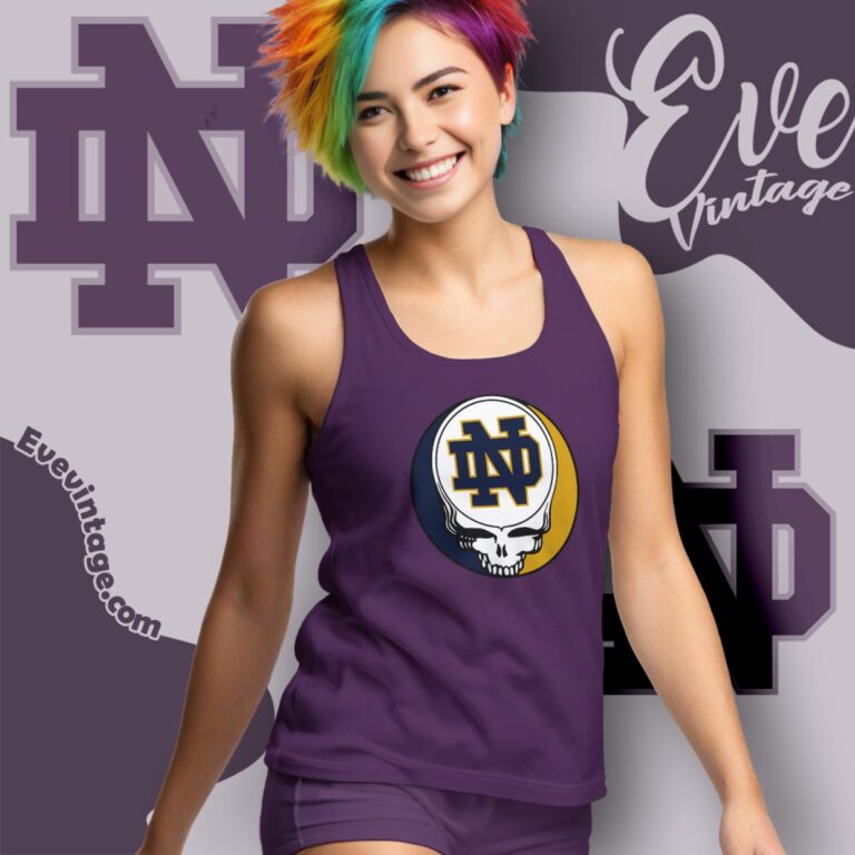 University Of Notre Dame Steal Your Face Grateful Dead Shirt Tank Top Racerback University Of Notre Dame Steal Your Face Grateful Dead Shirt Tank Top Racerback